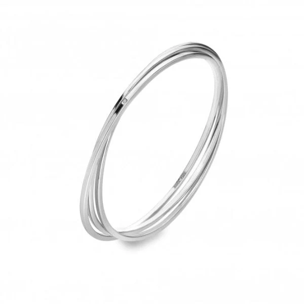 Hot Diamonds 
Silver Trio Bangle Bracelet - Image 3