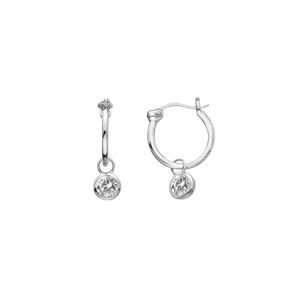 Hot Diamonds 
Silver White Topaz Drop Earrings - Image 3