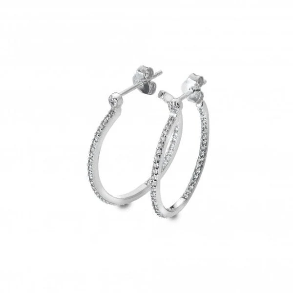 Hot Diamonds
Silver White Topaz Hoop Earrings