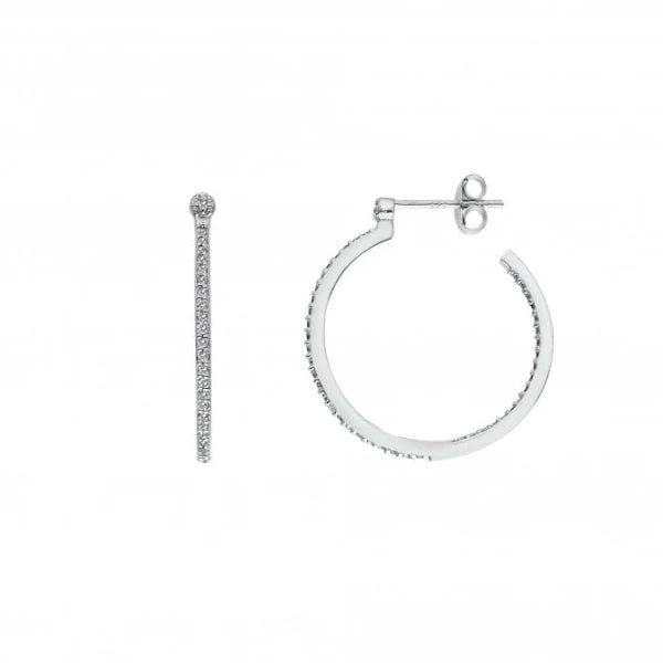 Hot Diamonds
Silver White Topaz Hoop Earrings - Image 3