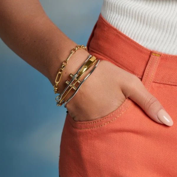 Hot Diamonds 
Silver X TG Wave Bangle Bracelet - Image 2