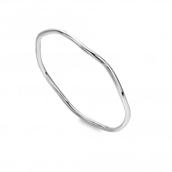 Hot Diamonds 
Silver X TG Wave Bangle Bracelet - Image 3