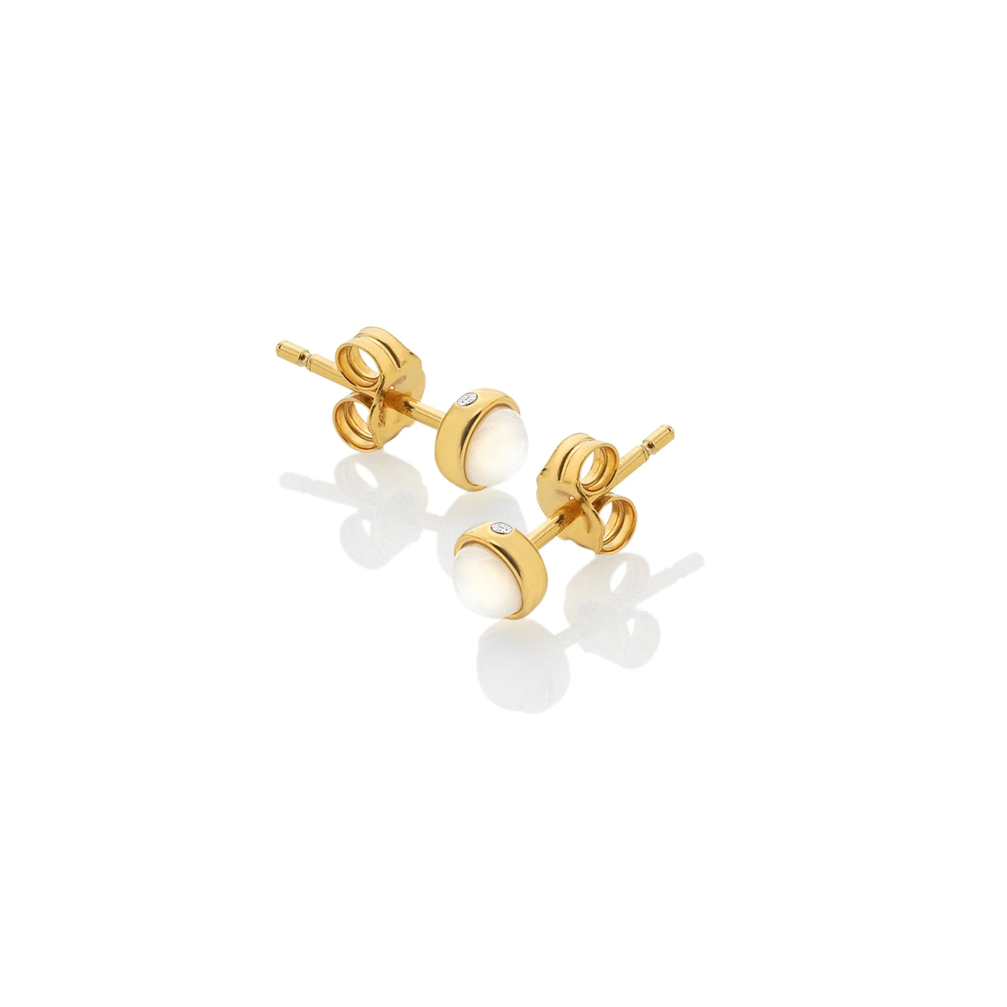 Hot Diamonds X Jac Jossa Gold Calm Mother Of Pearl Stud Earrings - Image 2