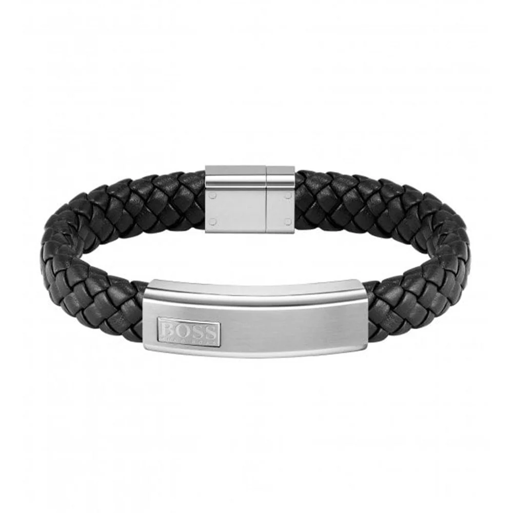 Boss Black Lander Gents Leather Bracelet