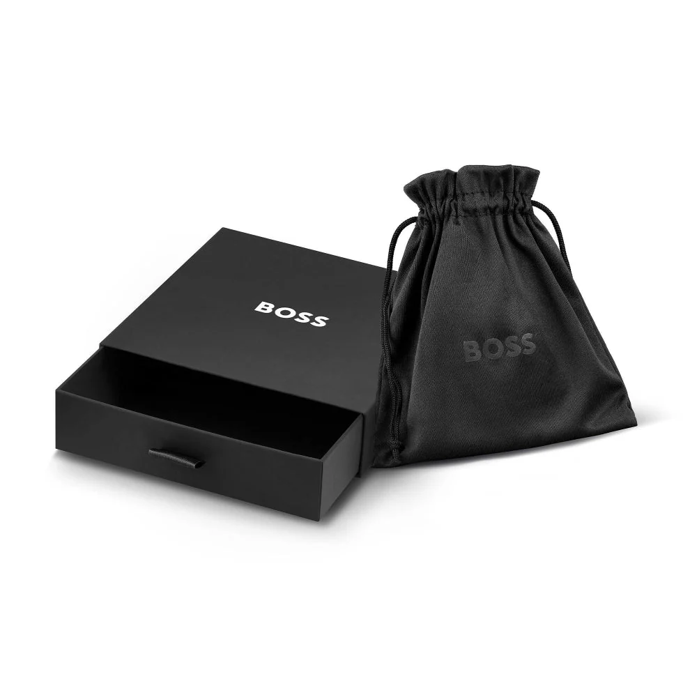 Boss Black Seal Mens Braided Leather Bracelet - Image 4