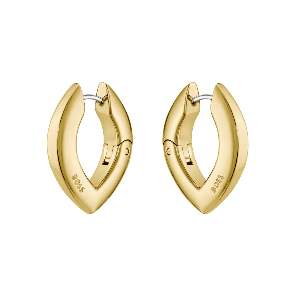 Boss Gold Fiora Stainless Steel Hoop Earrings