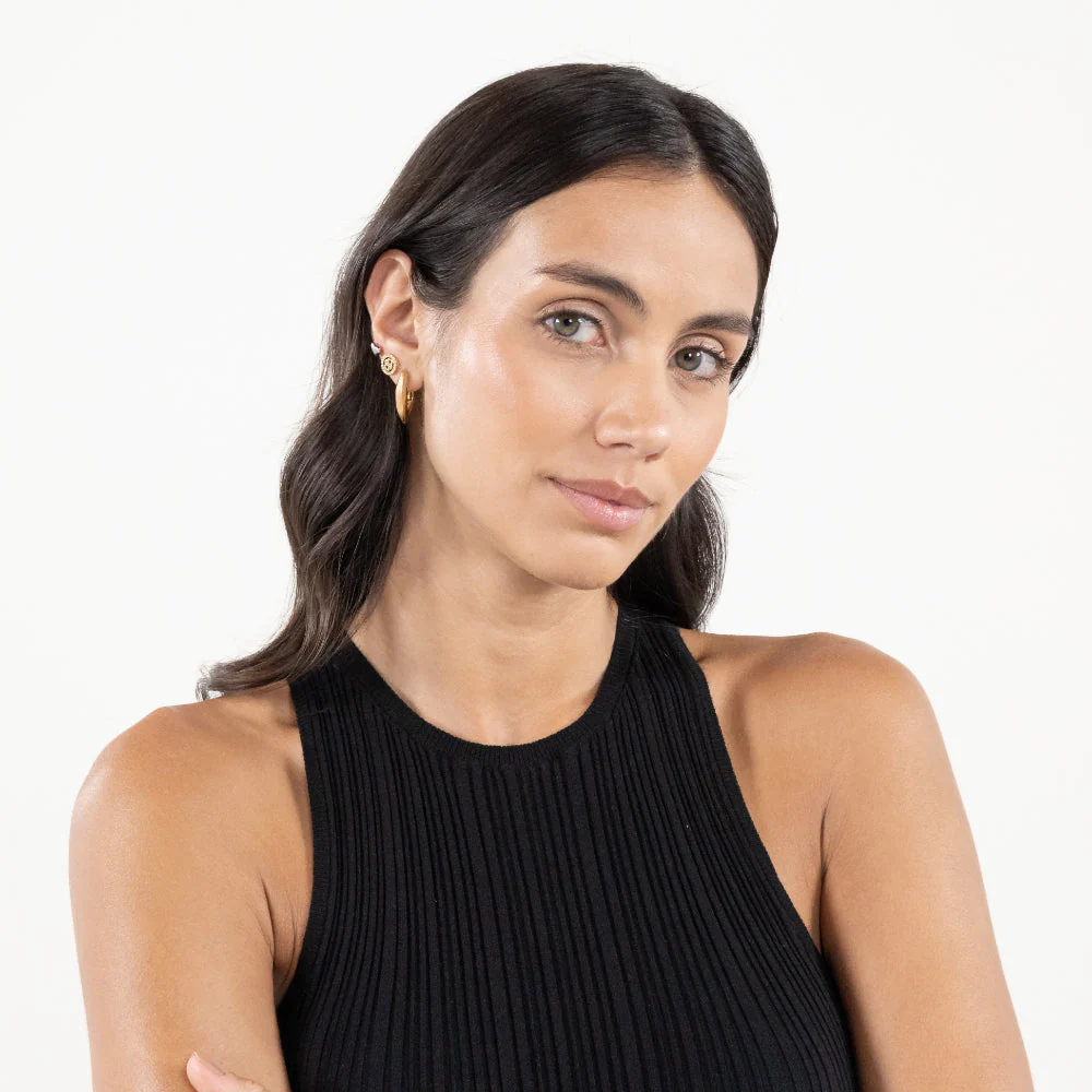 Boss Gold Fiora Stainless Steel Hoop Earrings - Image 2