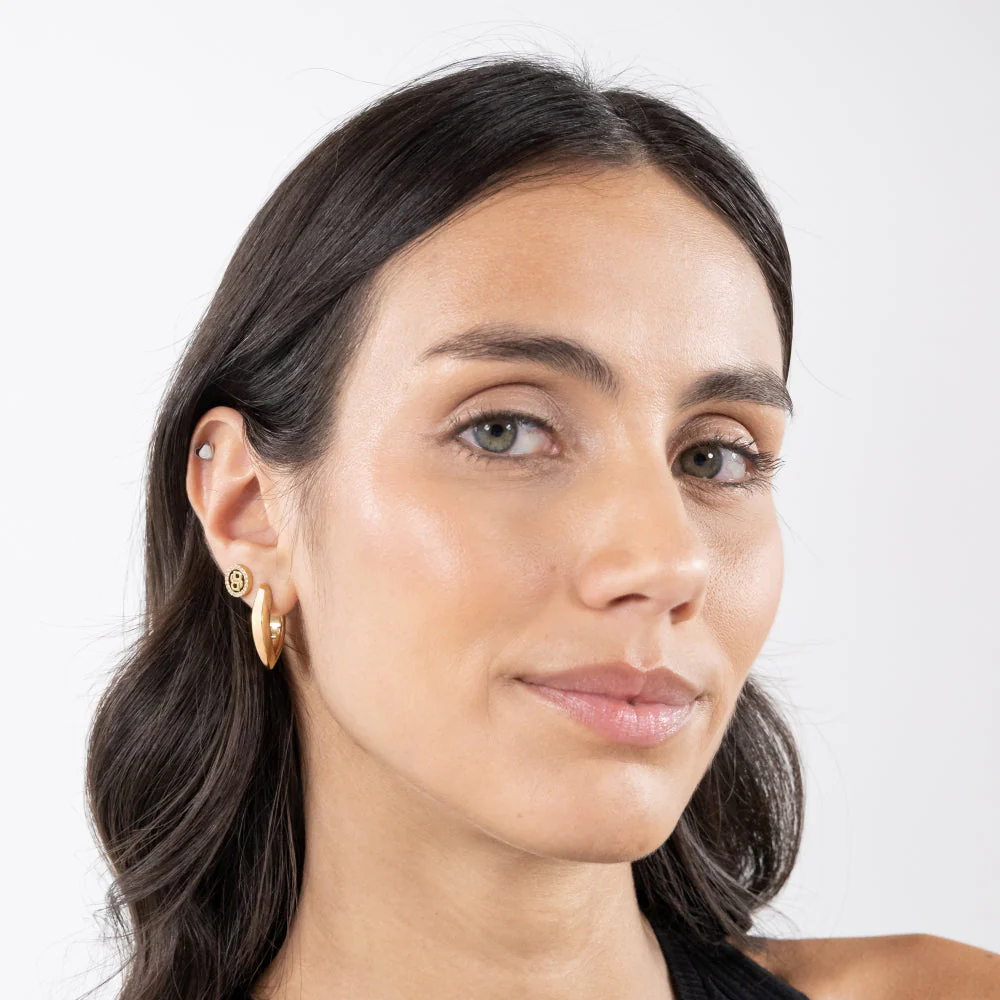 Boss Gold Fiora Stainless Steel Hoop Earrings - Image 4