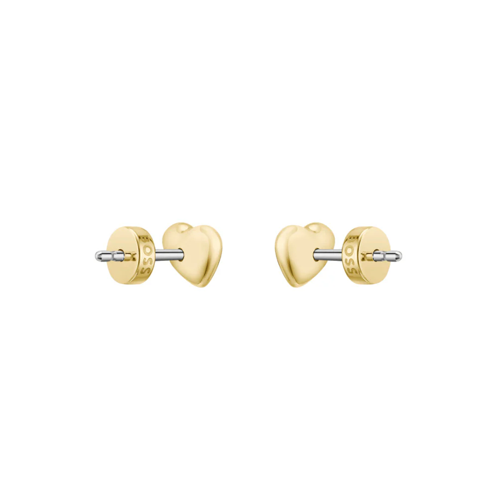 Boss Gold Mini Honey Hearts Stainless Steel Stud Earrings - Image 3
