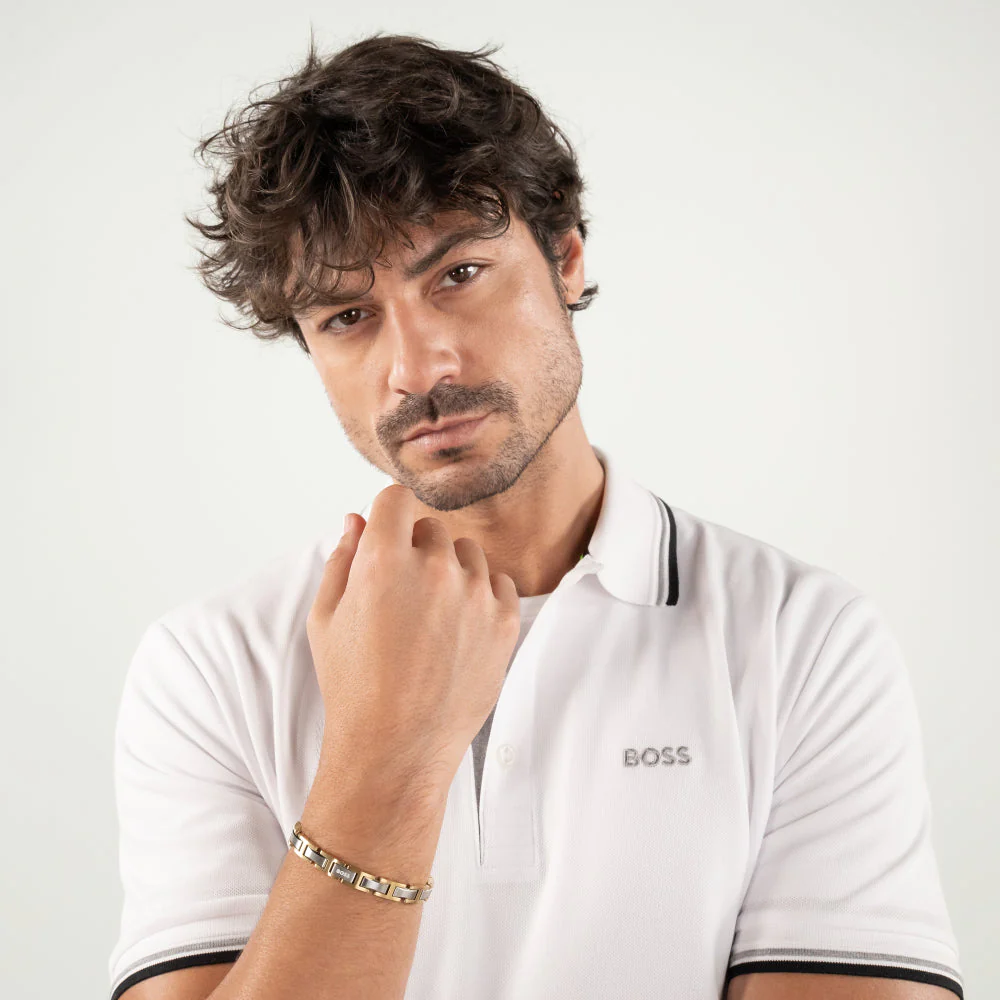 Boss Gold Nolan Stainless Steel Bracelet - Image 2