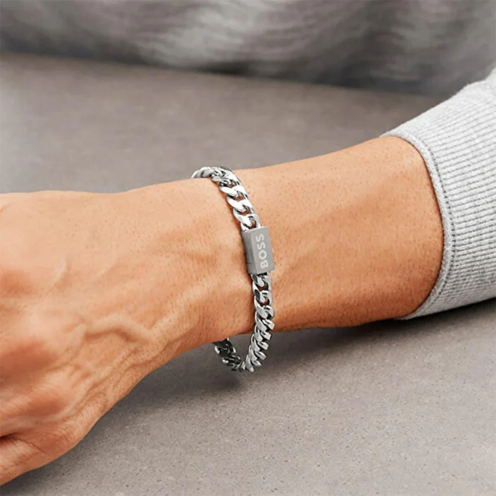 Boss Silver Chain Mens Bracelet - Image 2