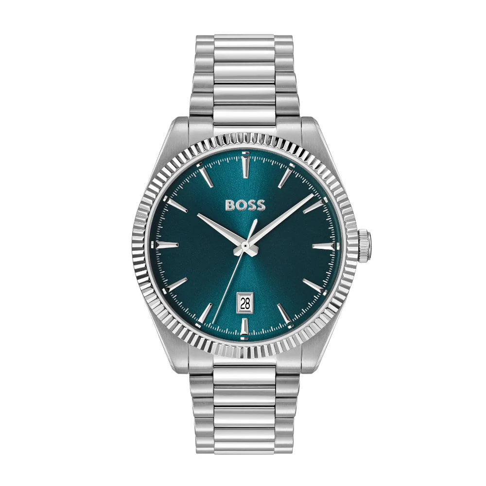 Boss Silver Cheswick Stainless Steel Blue Watch