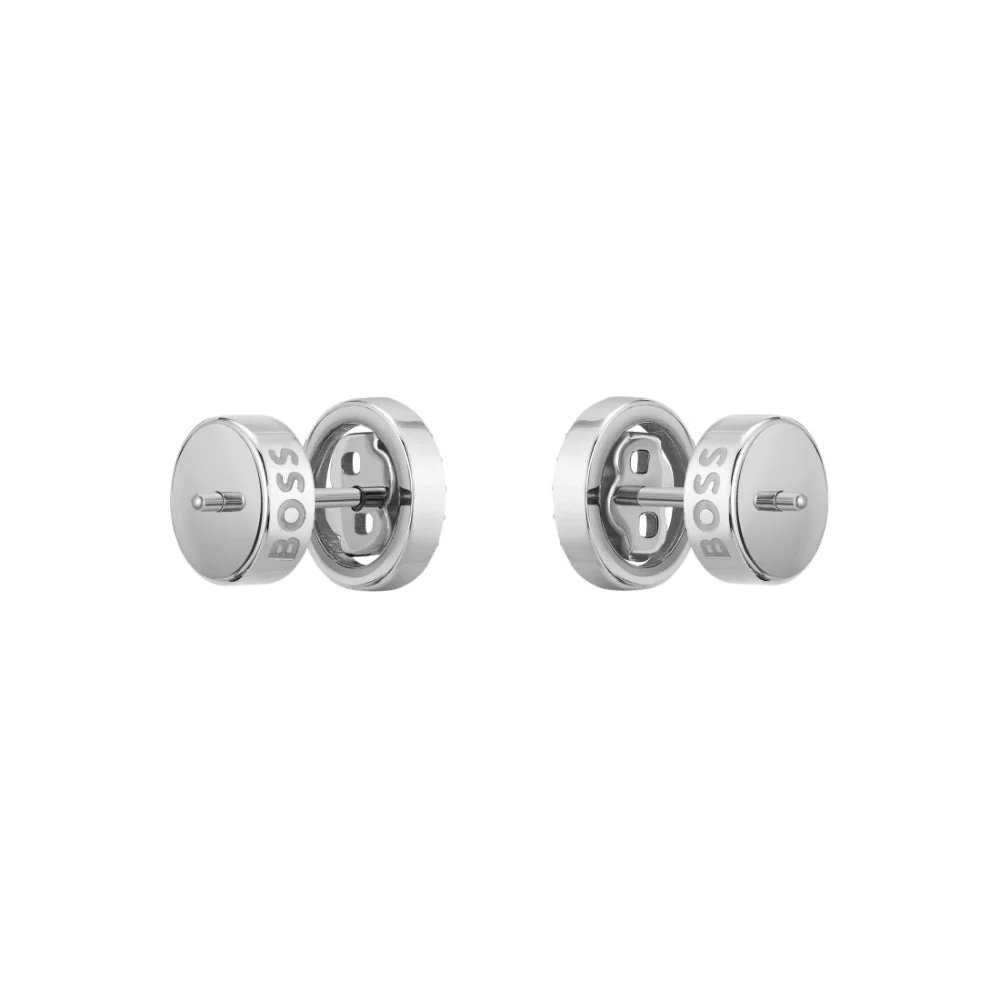 Boss Silver Double B Divine Stainless Steel Stud Earrings - Image 4