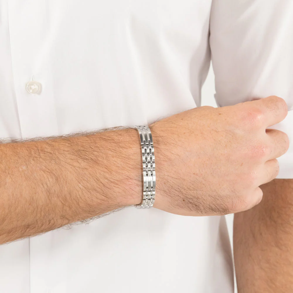 Boss Silver Wesley Stainless Steel Bracelet - Image 3
