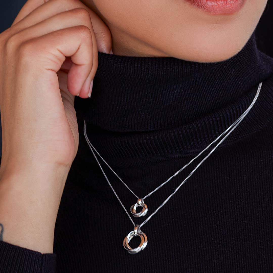 Kit Heath Silver Bevel Trilogy Necklace - Image 2