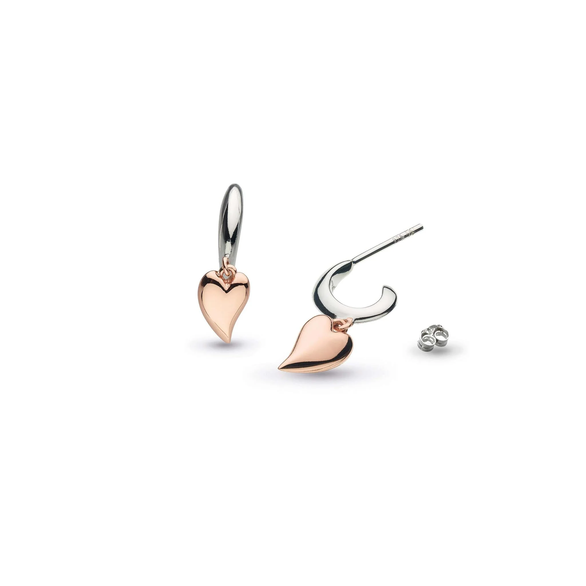 Kit Heath Silver Desire Kiss Mini Heart Hoop Earrings