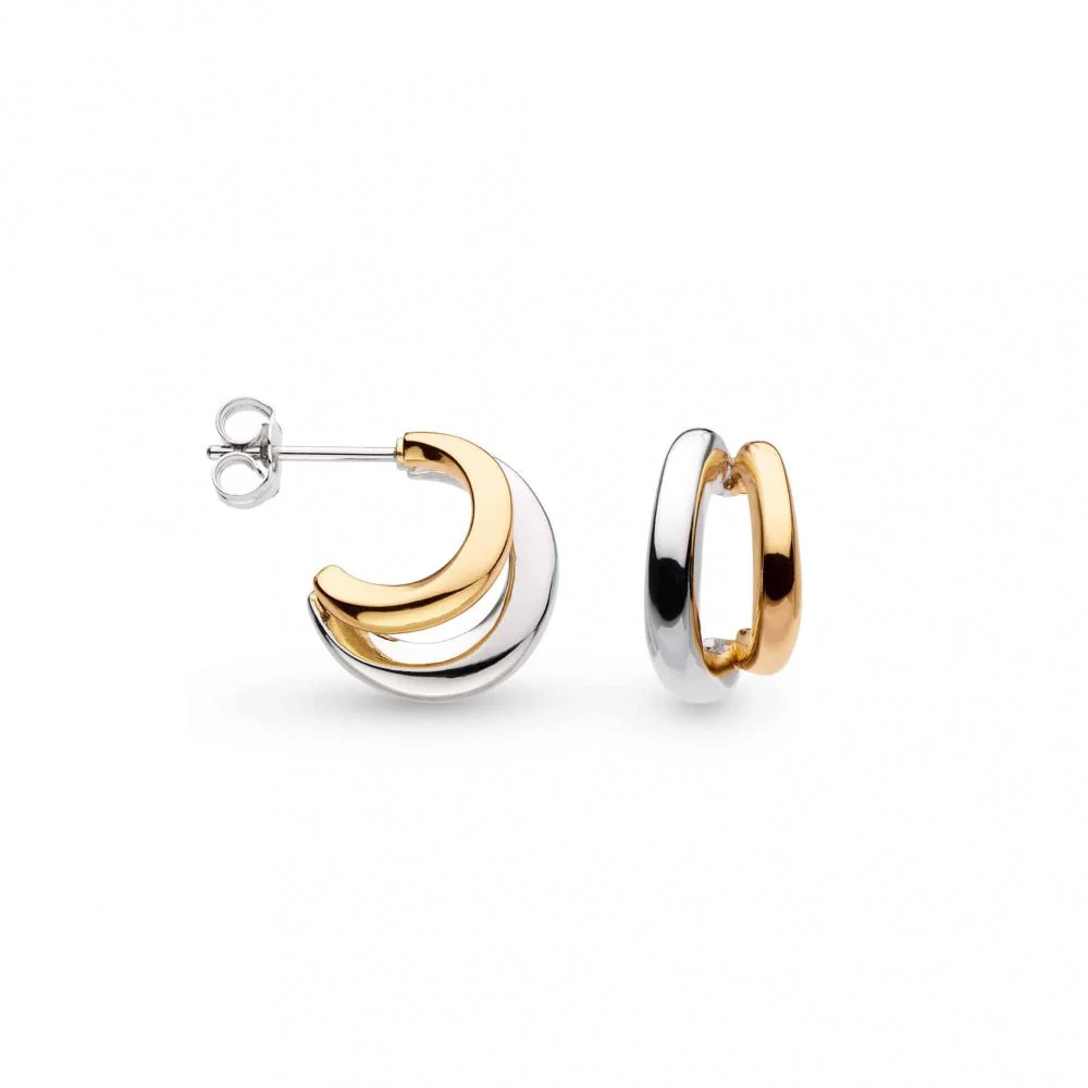 Kit Heath Bevel Cirque Golden Twin Hoop Earrings
