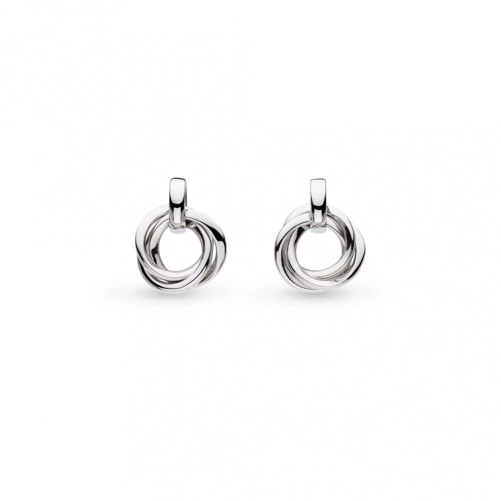 Kit Heath Silver Bevel Trilogy Drop Earrings