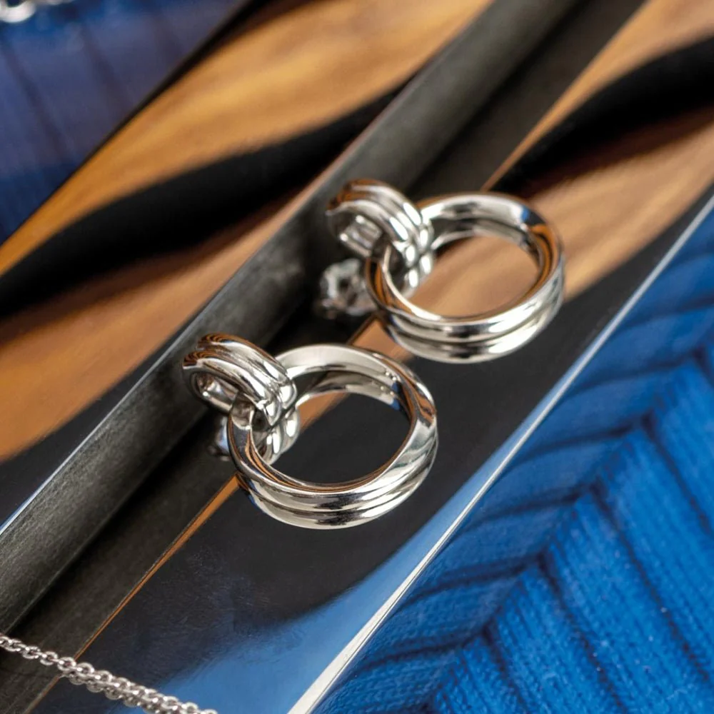 Kit Heath Silver Bevel Unity Drop Earrings - Image 4