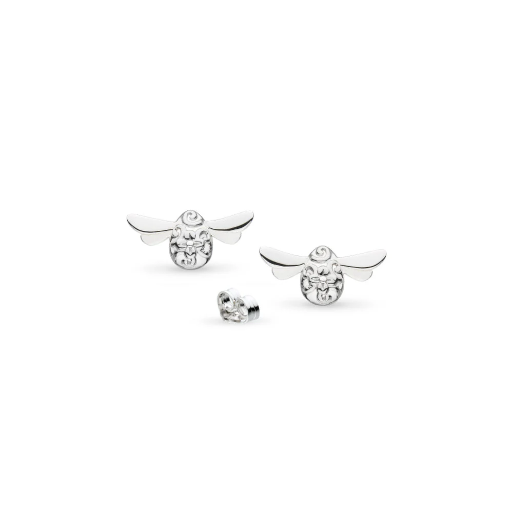 Kit Heath Silver Blossom Flyte Honey Bee RP Stud Earrings