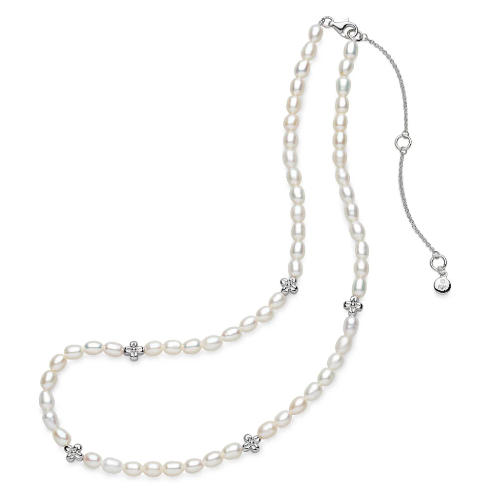 Kit Heath Silver Blossom Flyte Honey Flower FP RP Rice Pearl Necklace