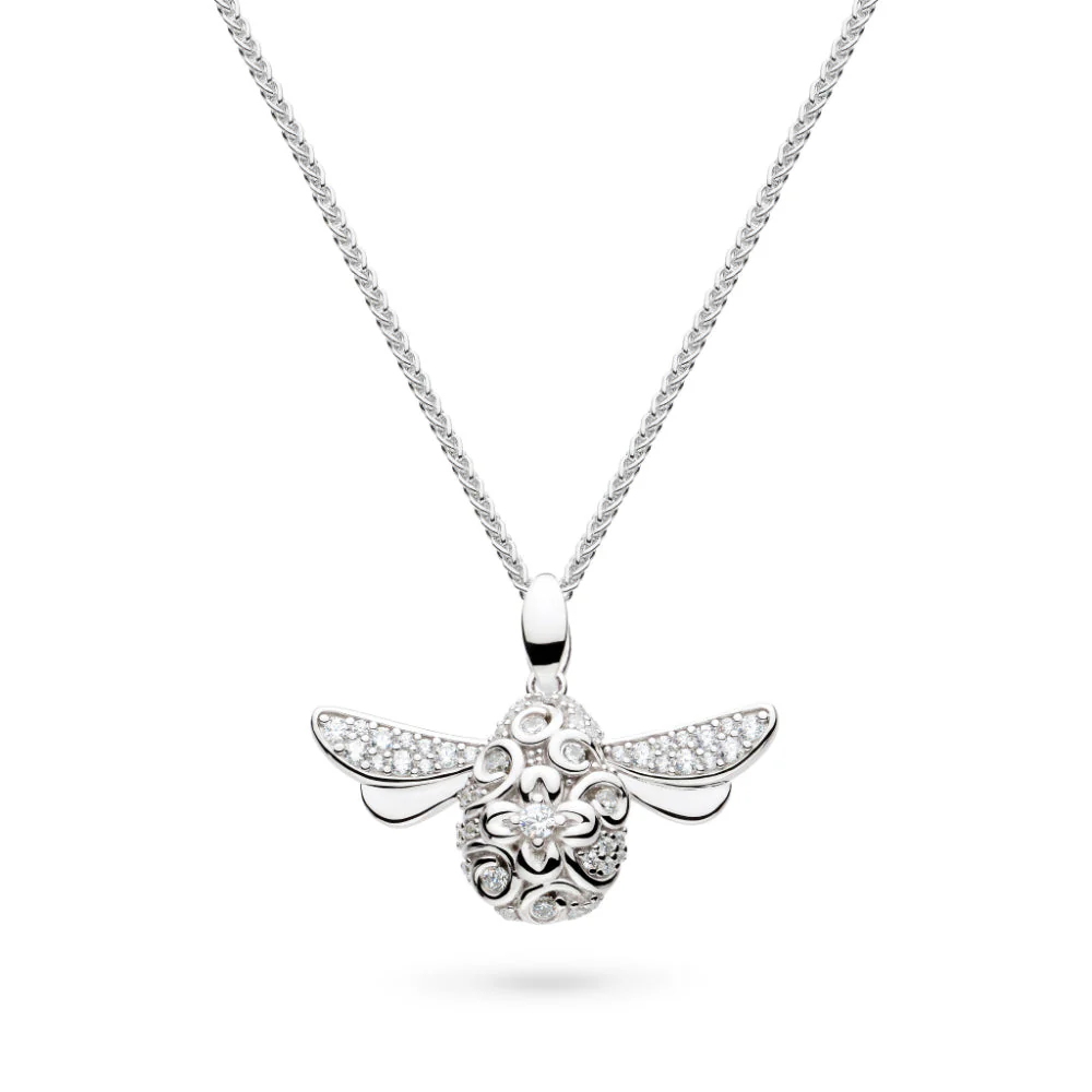 Kit Heath Silver Blossom Flyte Queen Bee Glitz CZ RP 20" Necklace (H)