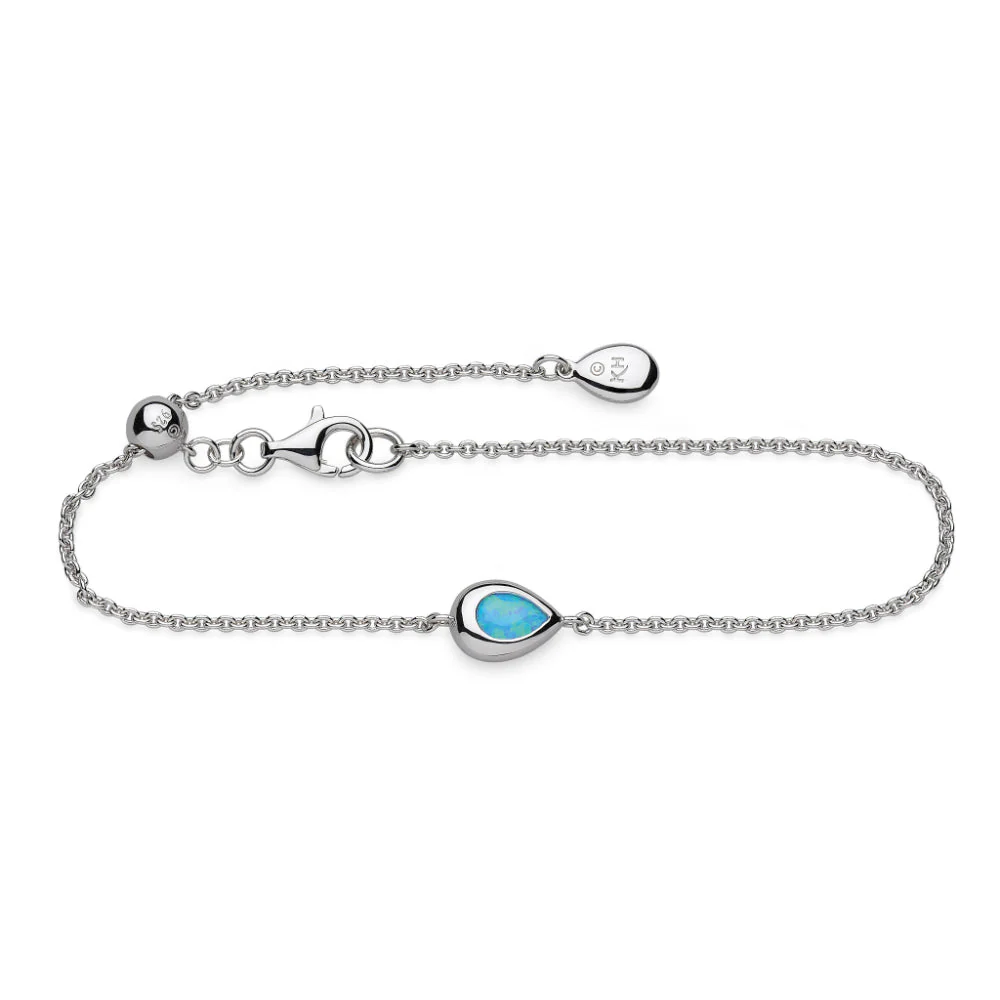 Kit Heath Silver Coast Pebble Blue Opal RP 7" Slider Bracelet (A)