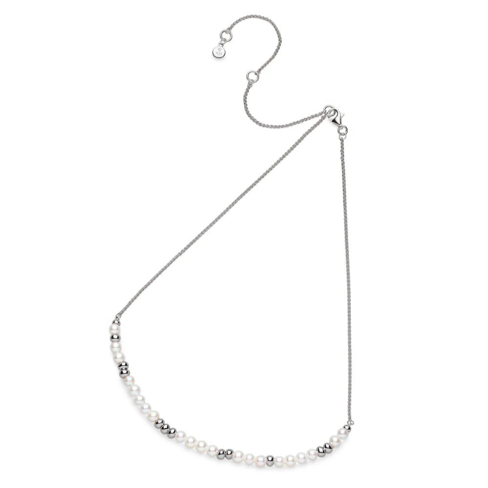 Kit Heath Silver Coast Tumble Pearl FP RP Beaded 18" Necklace (H)