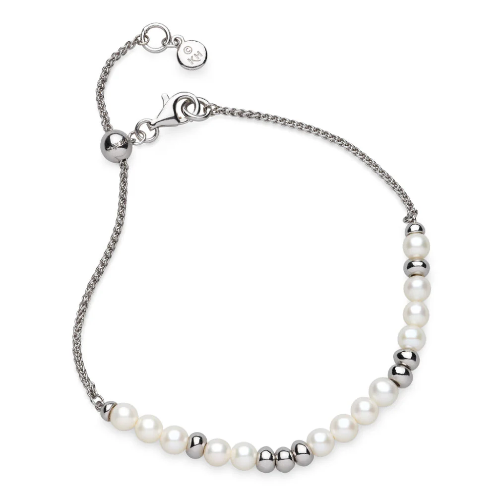 Kit Heath Silver Coast Tumble Pearl FP RP Beaded Slider Bracelet (A)