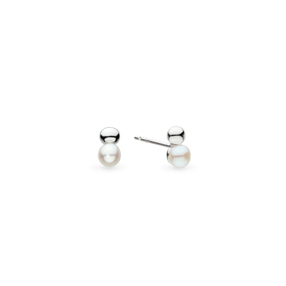 Kit Heath Silver Coast Tumble Pearl FP RP Stud Earrings