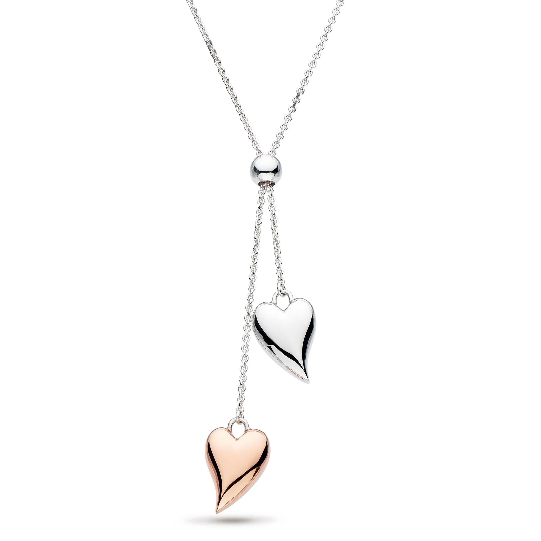 Kit Heath Silver Desire Cherish Blush heart Lariat Necklace