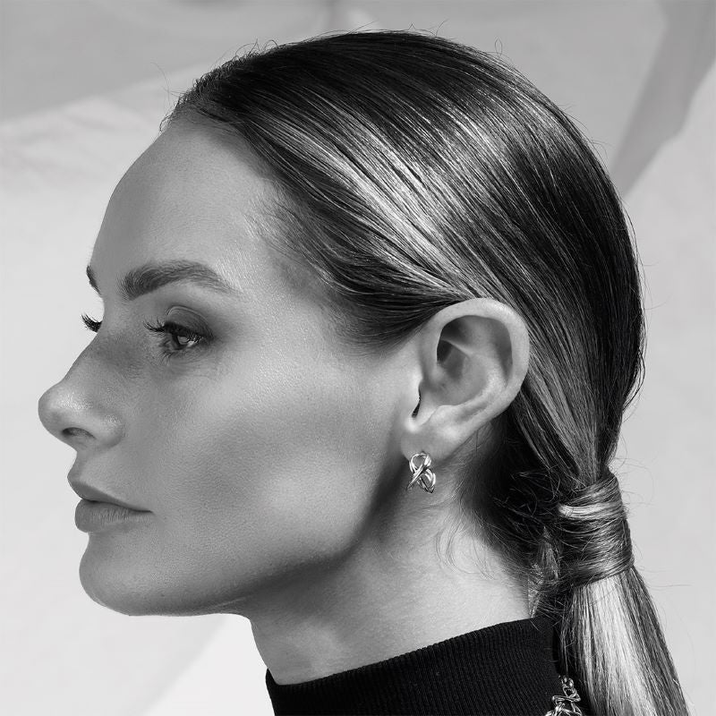 Kit Heath Silver Infinity Stud Hoop Earrings - Image 2