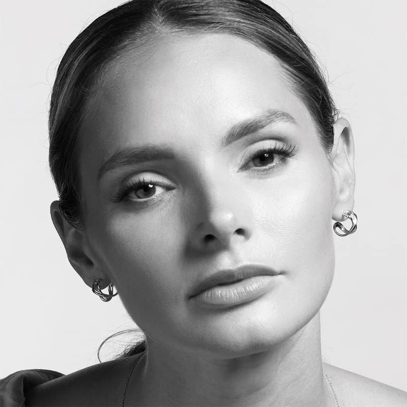 Kit Heath Silver Infinity Stud Hoop Earrings - Image 4