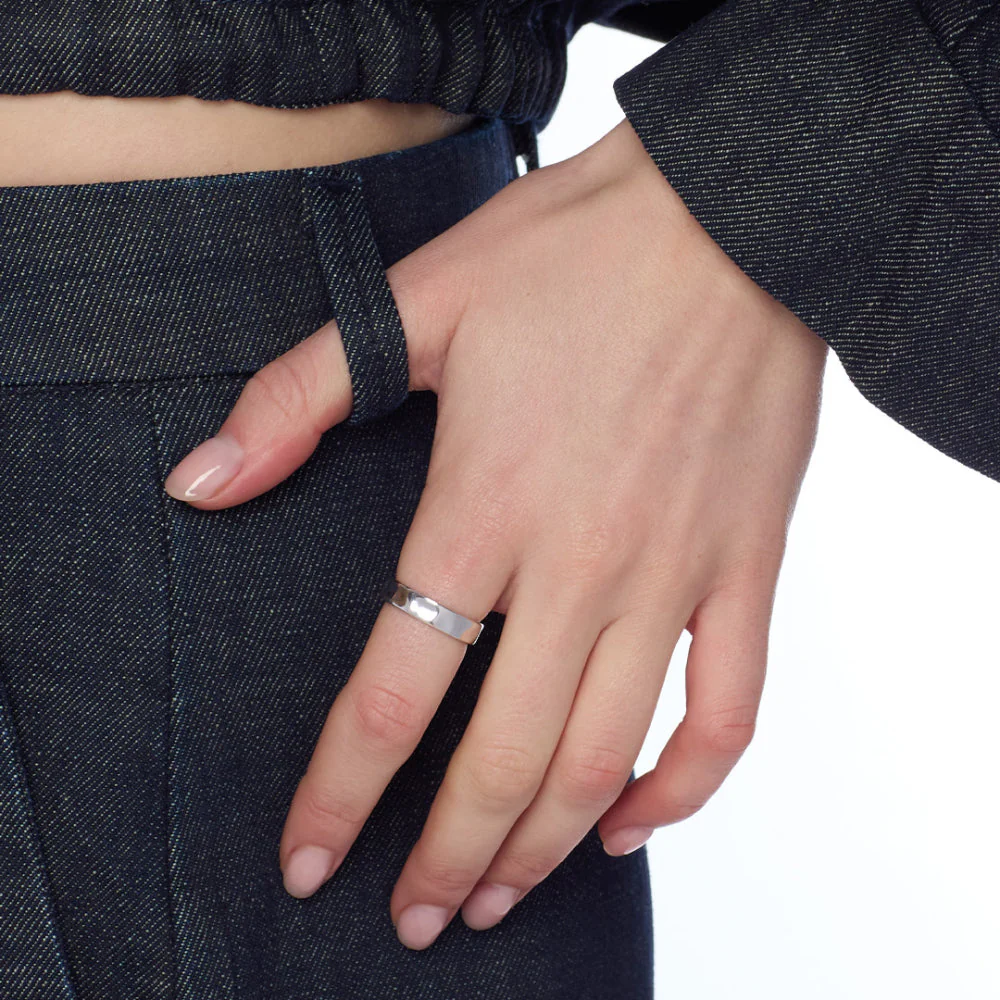 Kit Heath Silver Mirage Reflect RP 8mm Band Ring - Image 4