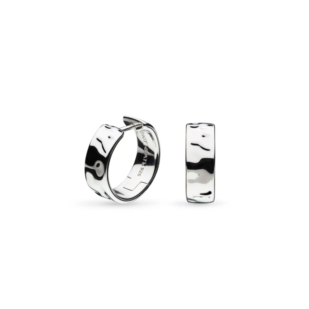 Kit Heath Silver Mirage Reflect RP Wide Hinged Hoop Earrings