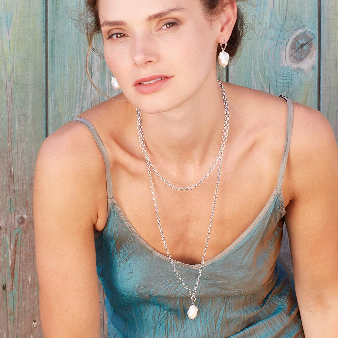 Kit Heath Silver Revival Baroque Pearl Multi Wear Earrings - Image 4