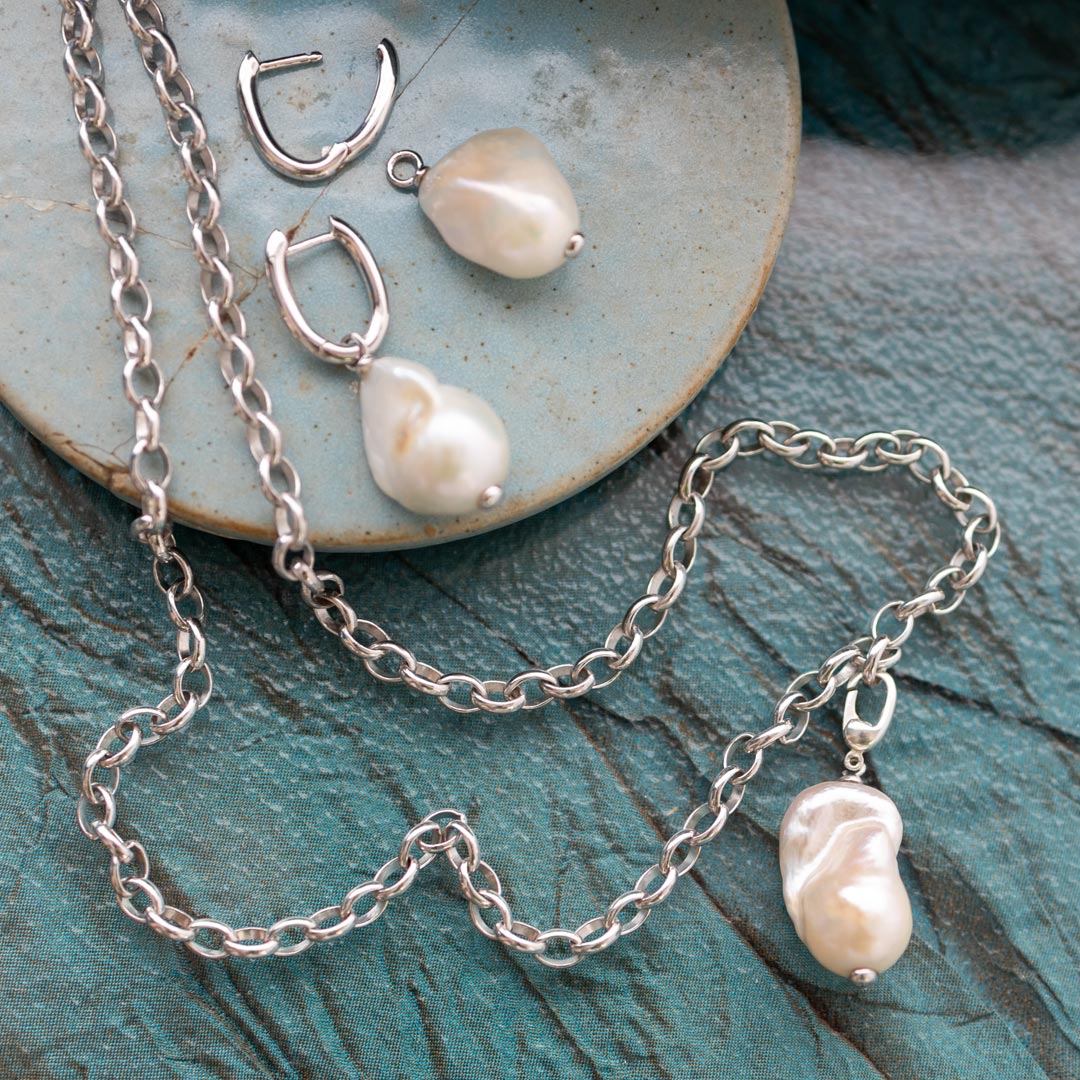 Kit Heath Silver Revival Baroque Pearl Multi Wear Earrings - Image 5