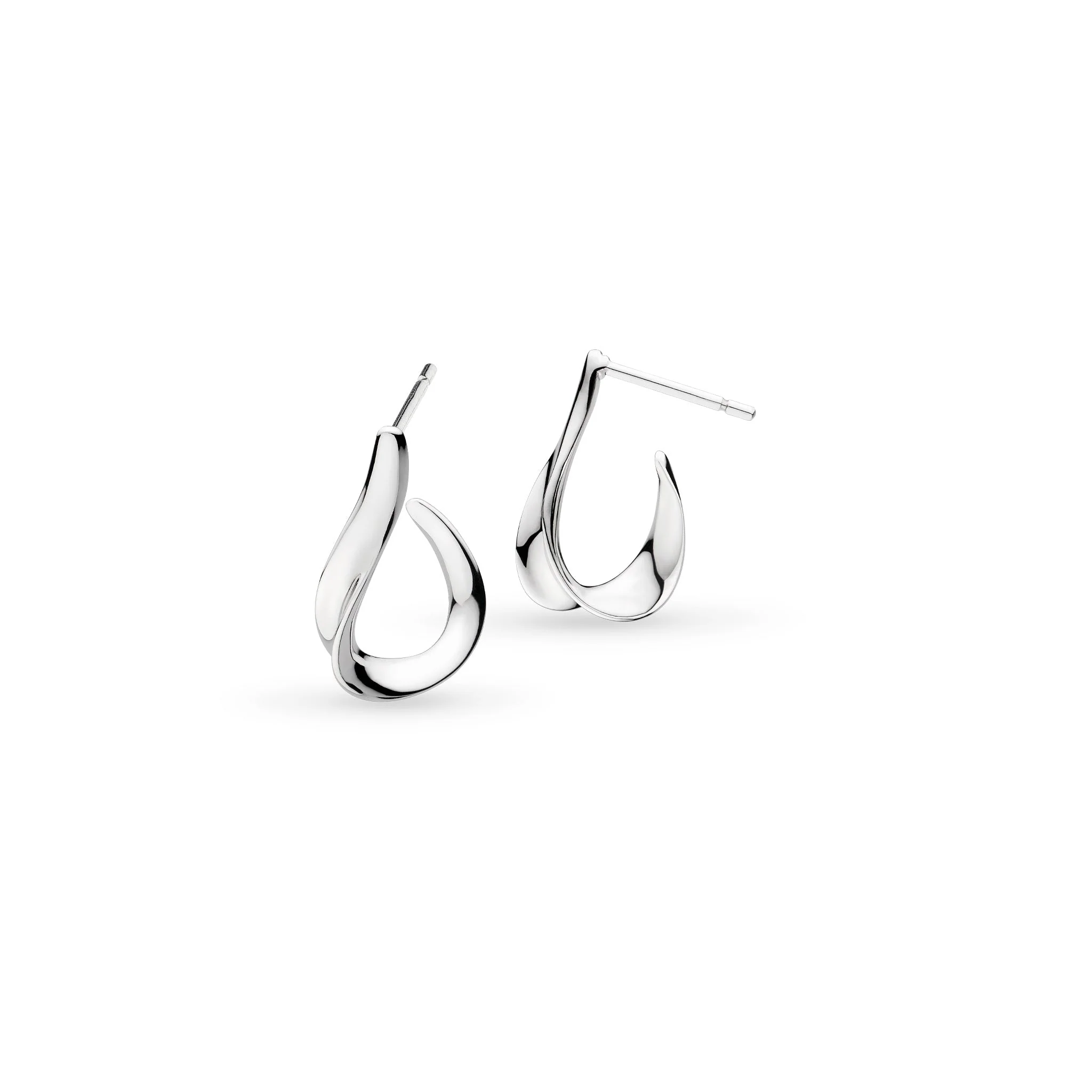 Kit Heath Silver Serenity Grande Stud Hoop Earrings