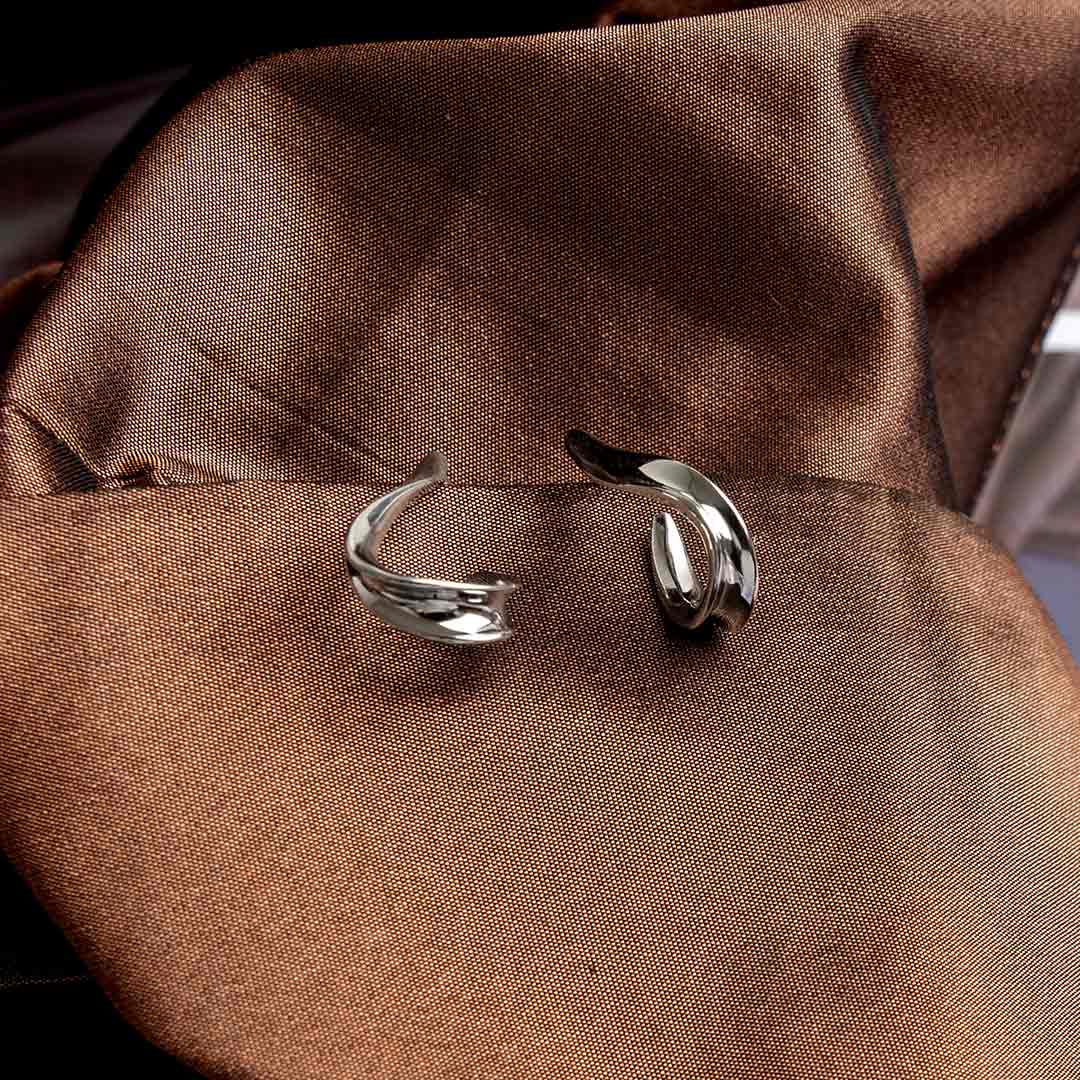 Kit Heath Silver Serenity Grande Stud Hoop Earrings - Image 3