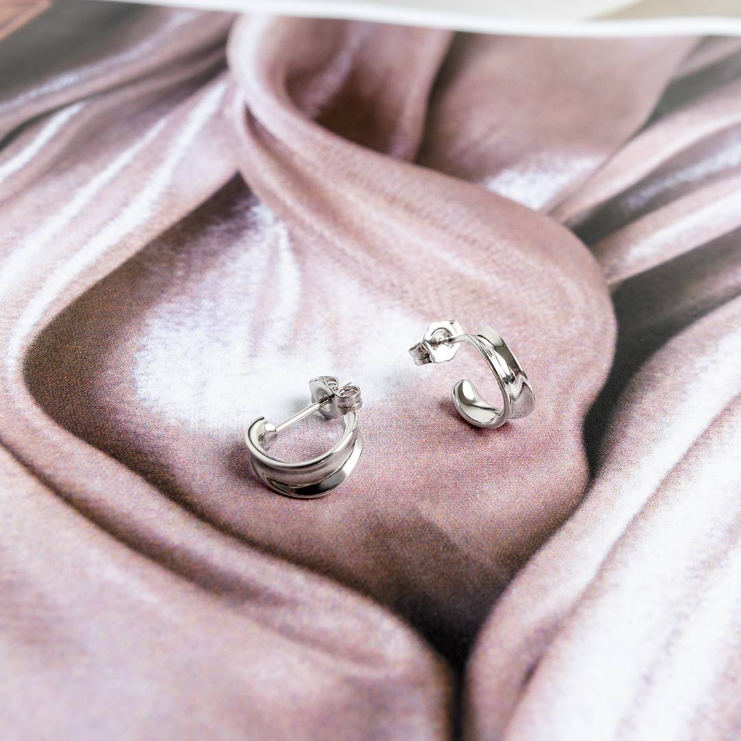 Kit Heath Silver Serenity Hoop Earrings - Image 3