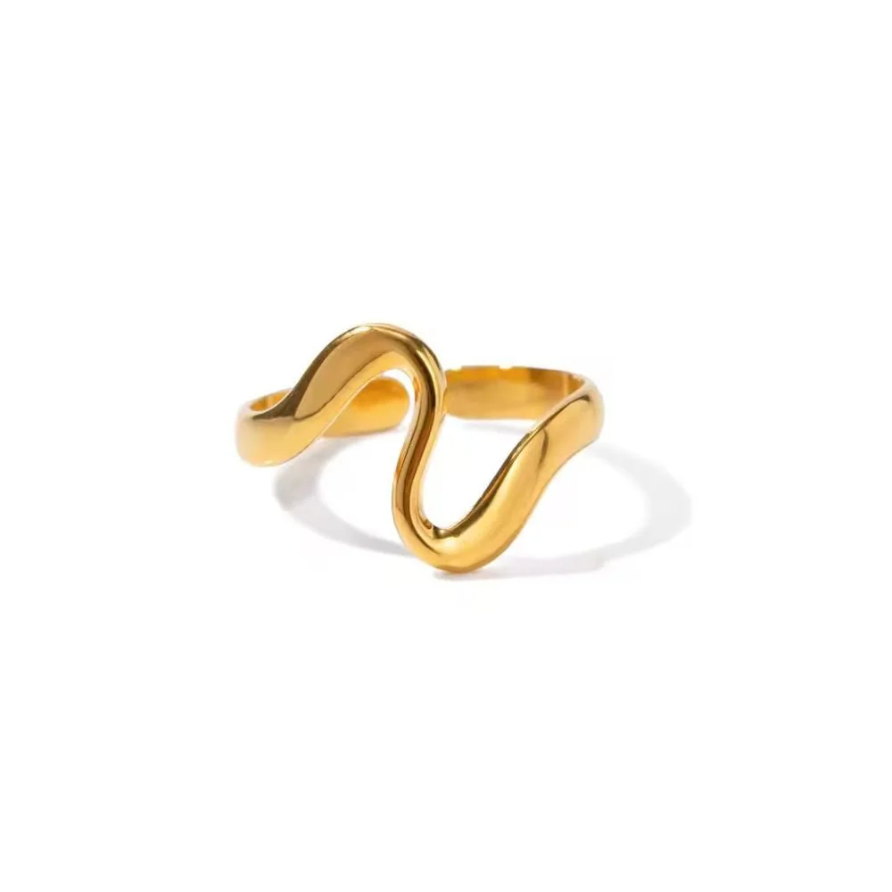 Mococo Gold Adjustable Curve Ring