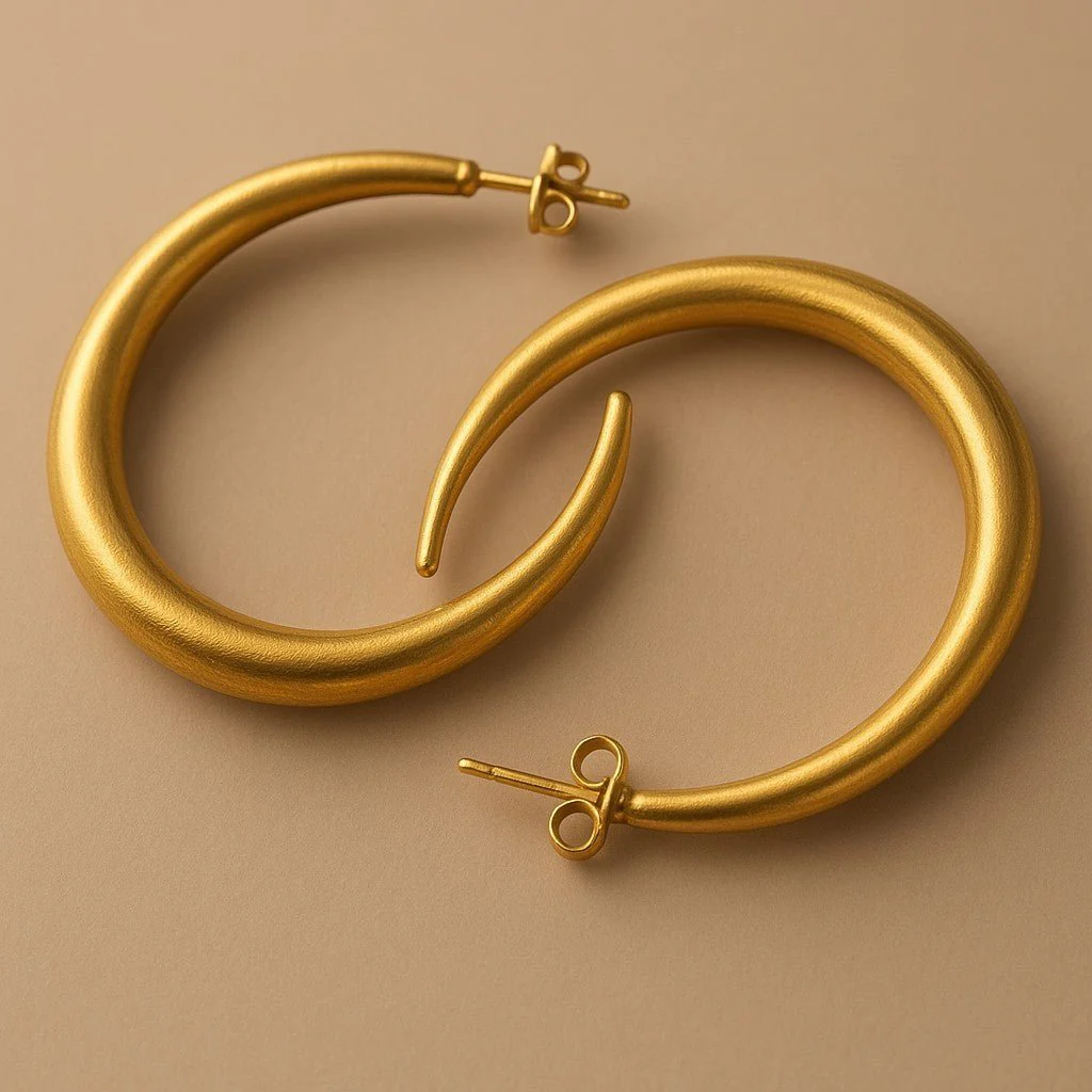 Mococo Gold Statement Hoop Earrings - Image 2