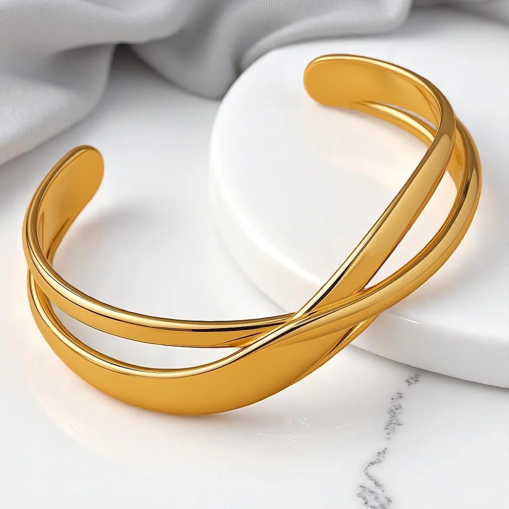 Mococo Gold Twist Bangle - Image 2