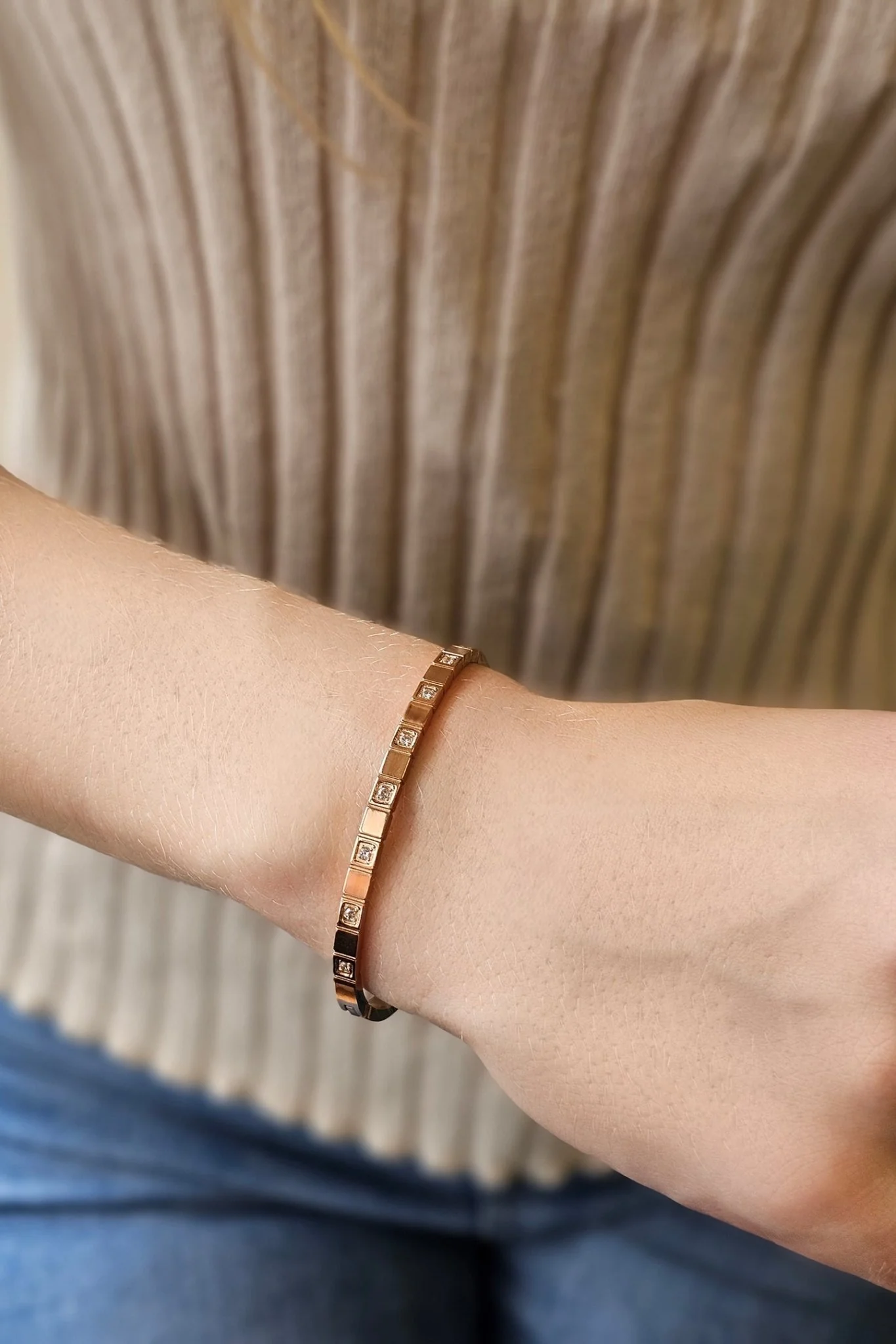 Mococo  Rose Gold Sparkle Bangle - Image 2