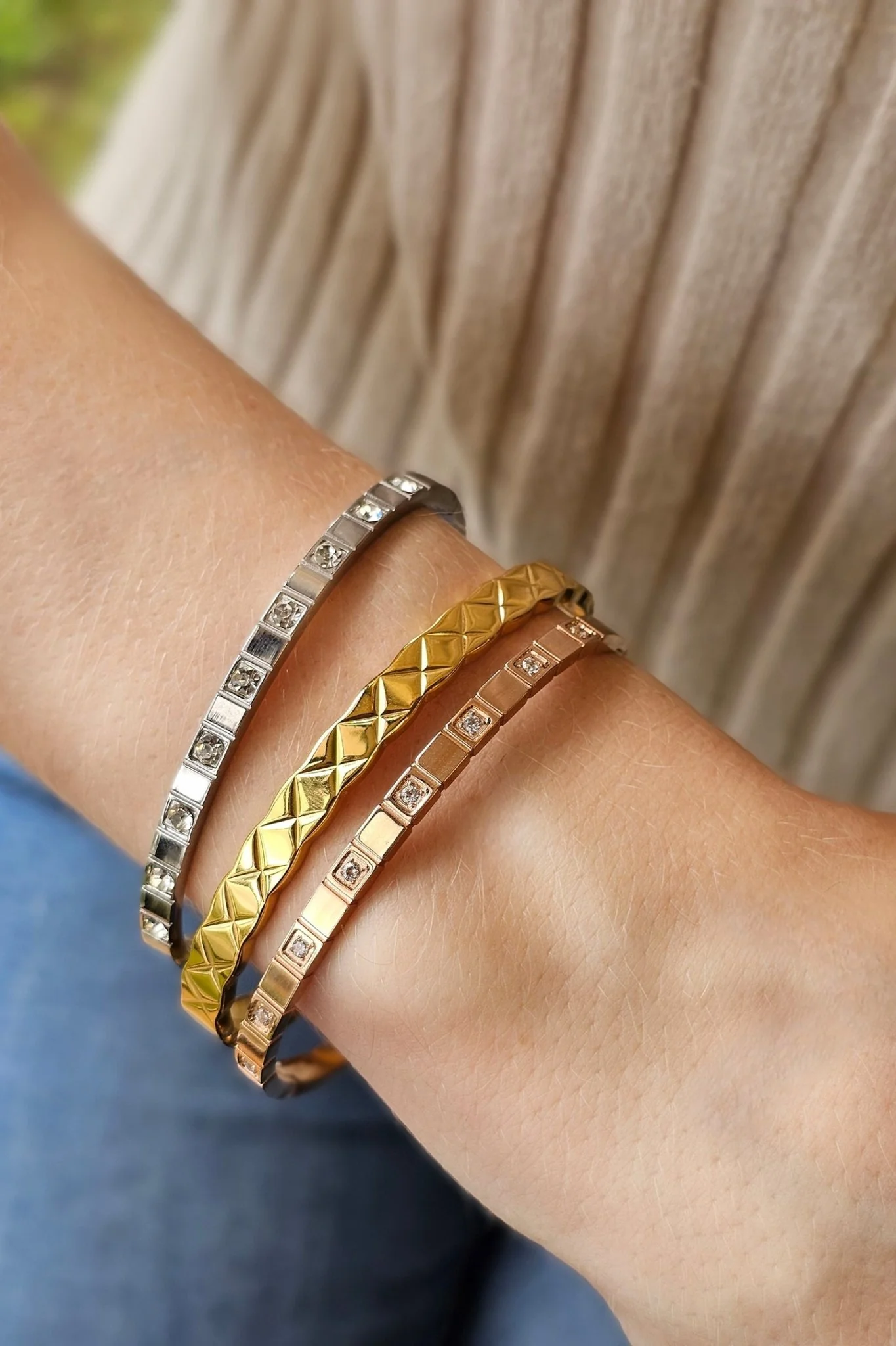 Mococo  Rose Gold Sparkle Bangle - Image 3