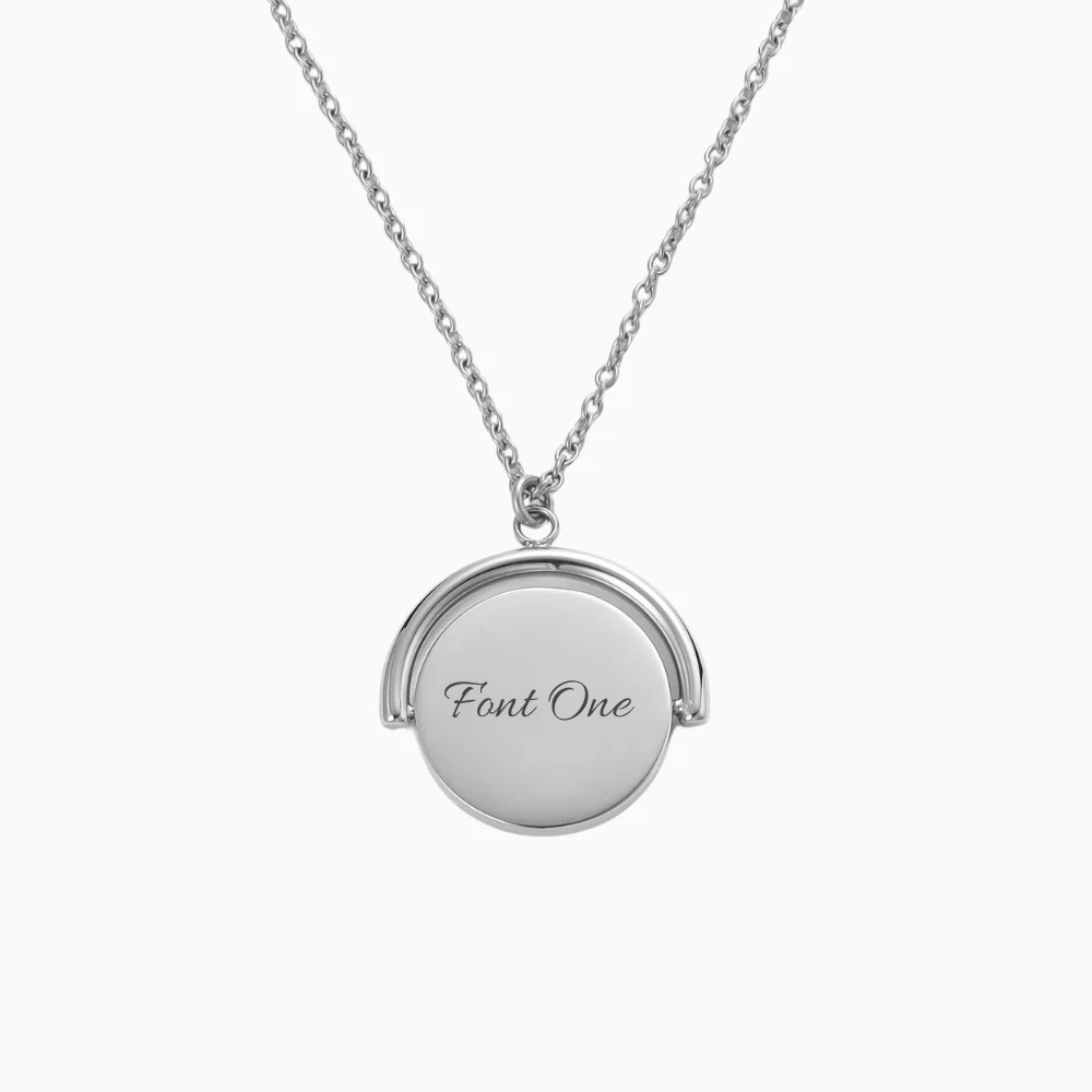 Mococo Personalised Silver Engravable Spinner Necklace - Image 5