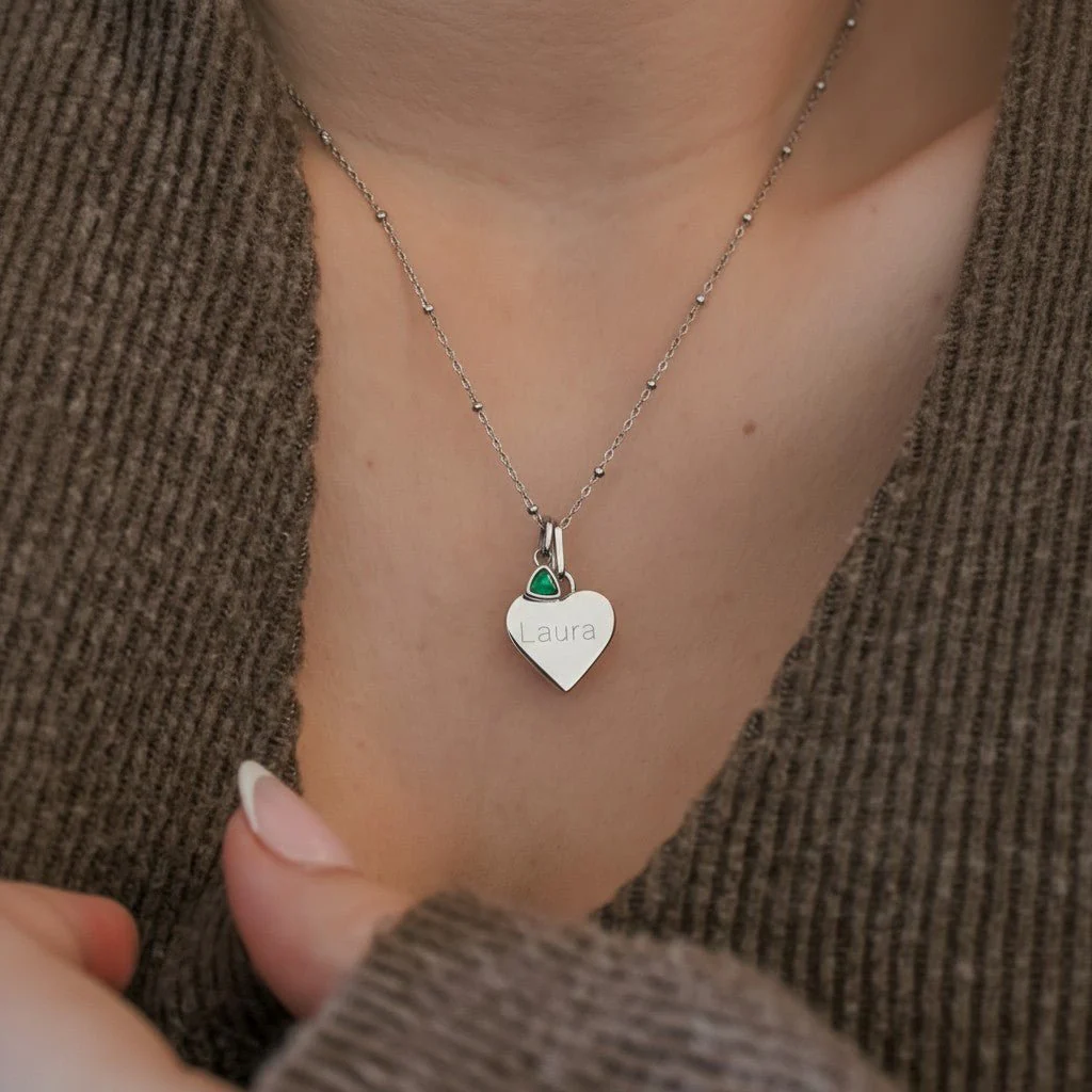 Mococo Personalised Silver Engravable Circle Necklace - Image 3