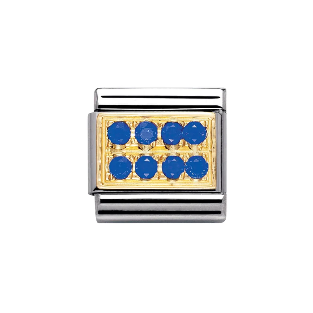 Nomination Classic 18k Gold and Blue CZ Pave Charm