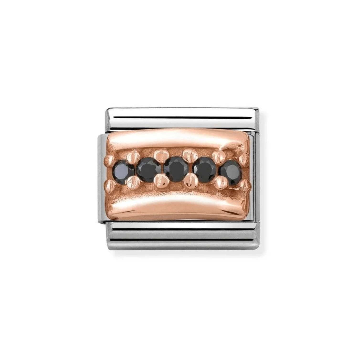 Nomination 9ct Rose Gold Black CZ Classic Charm