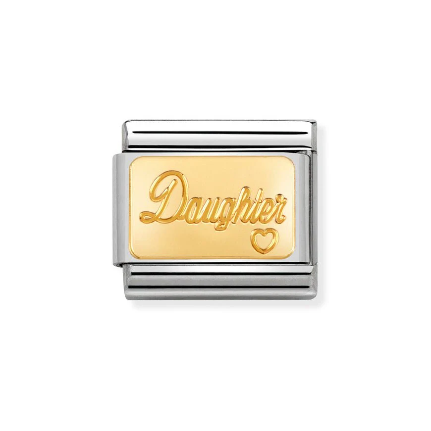 Nomination Classic 18ct Gold Daughter Plate Charm